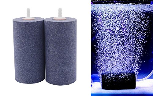 AquaticHI 2 Pack Large 4 inch (100 mm) Cylinder Air Stone Aerator Diffuser for Freshwater/Saltwater Aquariums, Fish Tank, Pond, Aquaponics, Hydroponics