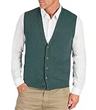 Wool Overs Men's Lambswool V Neck Button Sweater Vest