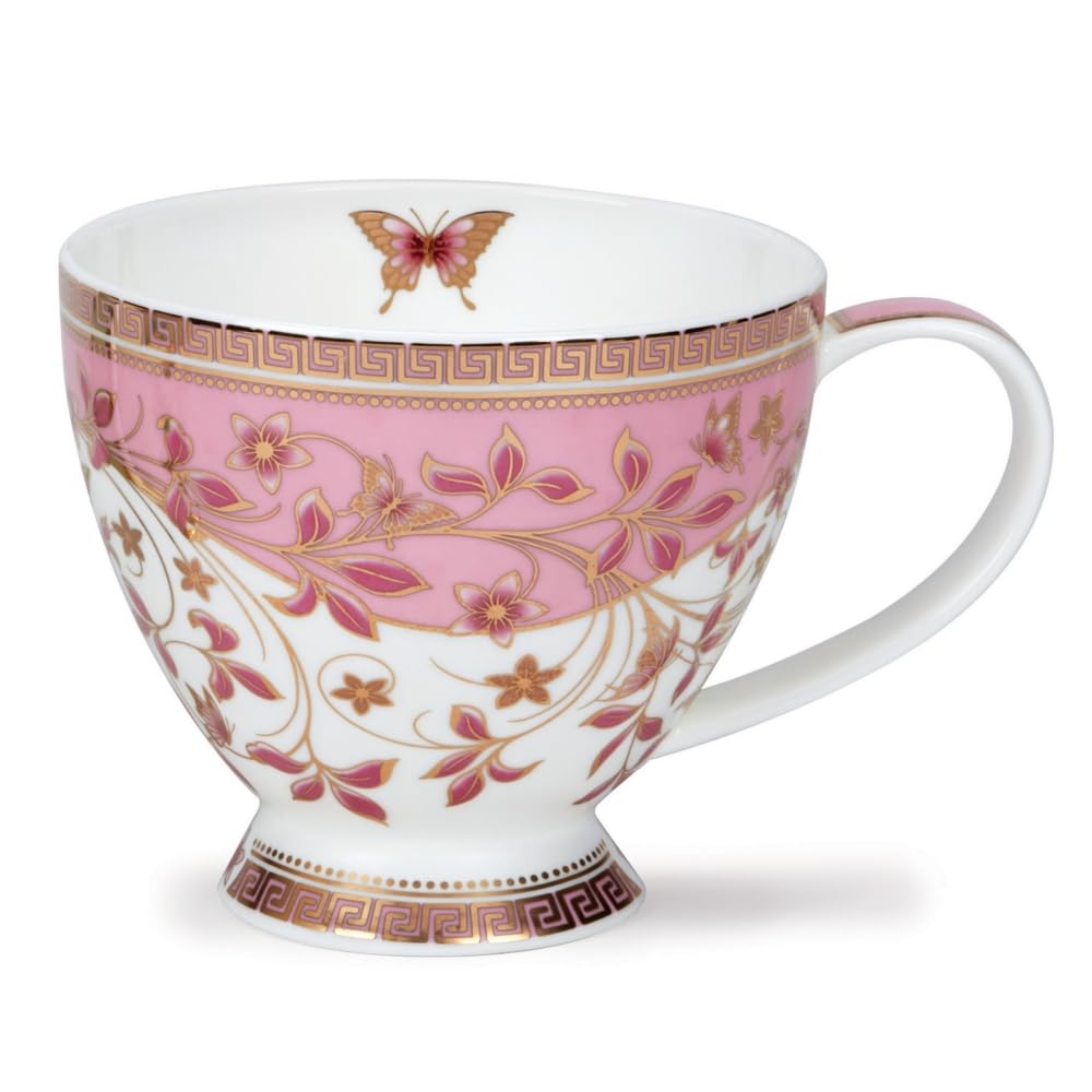 Dunoon Skye 0.45 Litre Fine Bone China Mug Estivale Pink with Gold Detailing