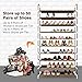 Sable Shoe Rack, Upgrade 10 Tiers Shoes Upgraded Organizer Storage with Spare Parts, Stackable Tower Cabinet Holds up to 50 Pairs of Shoes, 68’’ x 39’’ x 10’’, DIY Assembly – No Tools Required