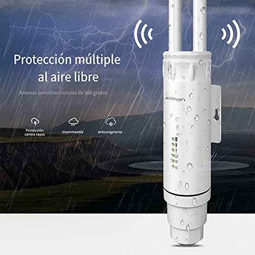 JOOWIN-1200-Mbps-Punto-de-Acceso-inalambrico-Exterior-24GHz-58GHz-Banda-Dual-Amplificador-de-senal-ApWiFi-RepetidorRouterPuente-Cuatro-ModosLleva-Antena-de-Alta-GananciaPoE