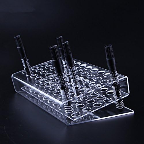 Acrylic Marker Pens Display Rack Holder Eyebrow Pencil Desk Organiser, 50 Slot