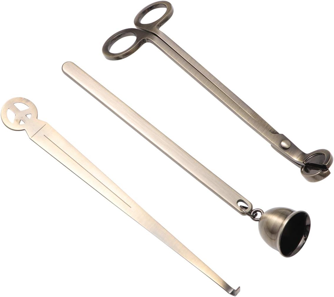 VOSAREA 3 in 1 Bronze Candle Accessory Set Candle Wick