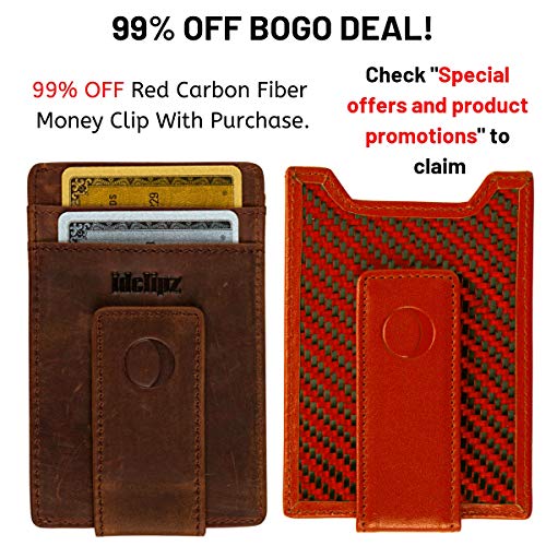 Slim Leather Money Clip Wallet for Men Best Front Pocket Wallet with