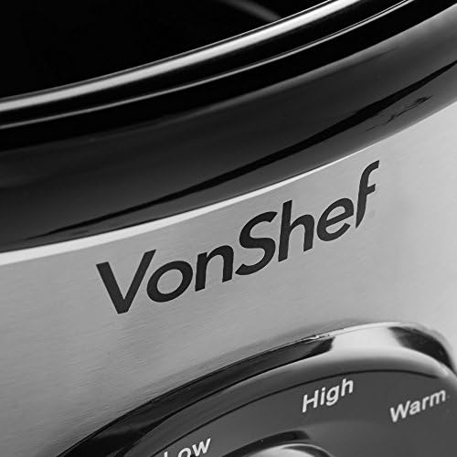 VonShef Mijoteuse électrique 3,5 L Acier Inoxydable - Autocuiseur basse température - Plat en céramique amovible avec couvercle en verre - Slow Cooker - Cuisine A Vivre VonShef Mijoteuse électrique 3,5 L Acier Inoxydable - Autocuiseur basse température - Plat en céramique amovible avec couvercle en verre - Slow Cooker