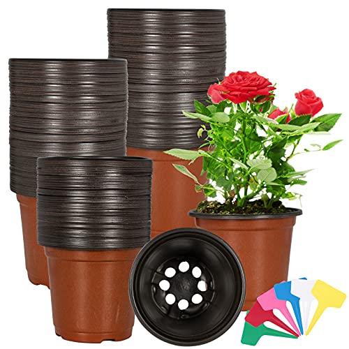 100 PCS Plastic Plants Nursery Pot, 4 Inch Planter Nursery Pots, Bulk