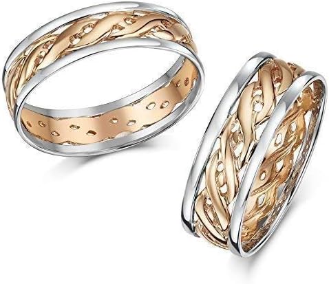 His Hers 6 7mm Two Colour Rose Gold Celtic Wedding Rings Amazon Co Uk Jewellery