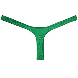 JAXFSTK Sexy Men's Shiny Ice Silk Bikini Thong