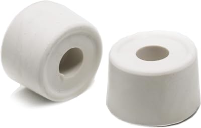 fiXte Large Rubber Door Stopper Bump Stop 33mm White Wall Floor Mount 2 Pack