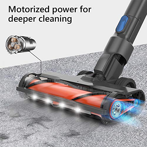 Womow Cordless Vacuum Cleaner, 25Kpa 400W Powerful Stick Vacuum, Rechargeable Battery Powered