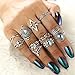 Yiduore 11 Pcs Vintage Knuckle Ring Set for Women Girls Stackable Rings Set Finger Rings Jewelry Gifts