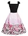 Wellwits Women's Cherry Blossom Flutter Cap Sleeves Cocktail Swing Dress