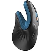 ProtoArc EM11 NL Wireless Ergonomic Mouse, Rechargeable Vertical Mouse | 58&deg; vertical design supports a natural wrist posture, connect 3 devices via Bluetooth/2.4G USB-A, 500mAh USB-C rechargeable.