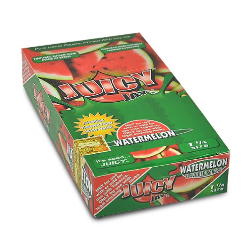 24 Packs (1 box) Juicy Jay's 1.25" Pure Hemp Rolling Papers - Watermelon