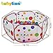Babylian Playpen Ball Pit with Red Zippered Storage Bag for Kids,Pets 39.4-inch by 19.7-Inch (Balls not Included)