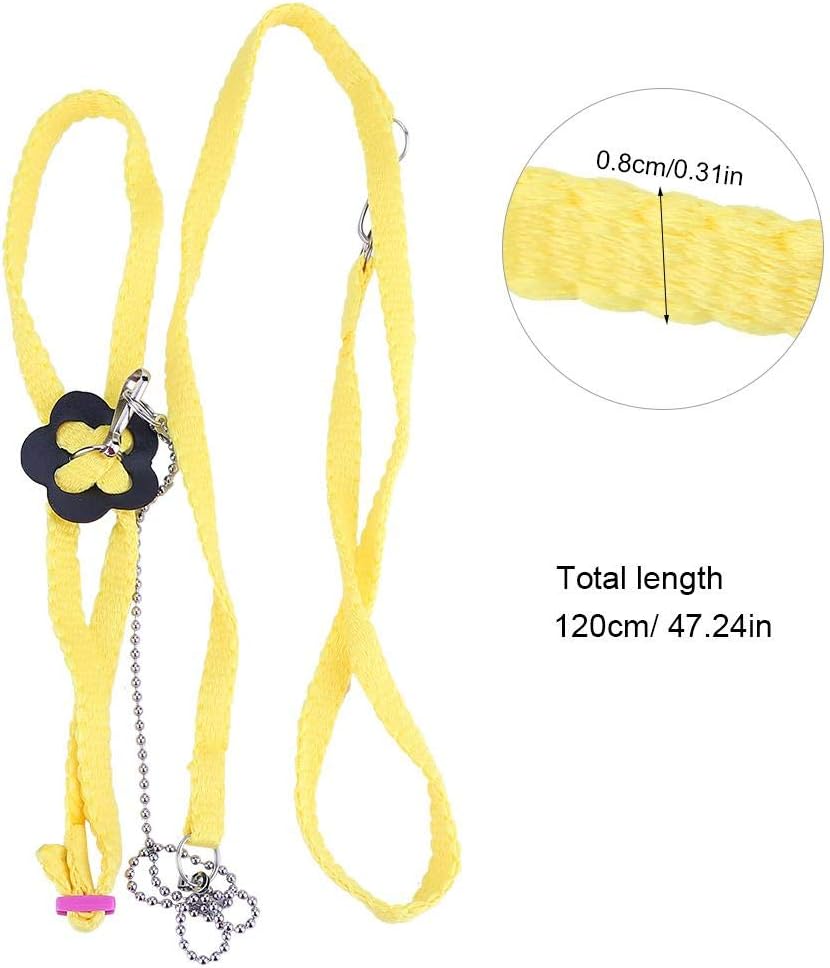 Adjustable Bird Harness Leash Soft Parrot Intelligence Training Rings Toy for Budgie Parakeet Lovebird Finch Macaw African Grey Cockatoo Playing Training(Yellow) - Image 5