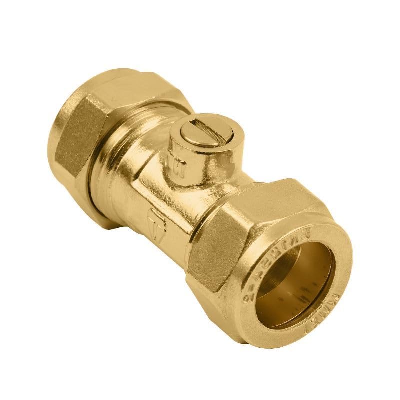 Bag of 2-15mm Brass Isolation Valve- Economy (Known as 15mm isolating Valve/Isolation Valve / 15mm isolating Valve with Screwdriver Slot/isolating Valve 15mm / isolating Valve)