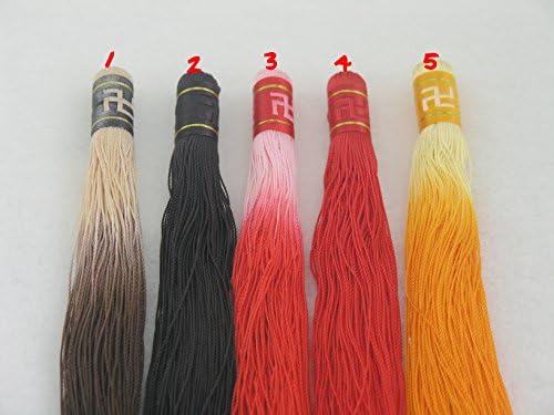 5 Colors--20pcs Long(7.1'') Soft Silk Tassels Charms with the Symbol of Buddaha Swastika, Golden Ruffle, Super Qulity