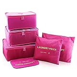 Bfun Luggage Packing Organizers Cubes Nylon Laundry Pouch 3 Cubes 3 Pouches Best Travel Accessories in Pack Pockets Ultra-thin