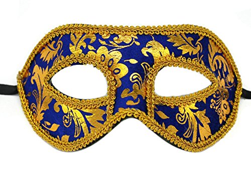 Making up Men's Masquerade Christmas Halloween Ball Party Half Face Masks (Blue)