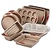 Rachael Ray 52410 10-Piece Steel Bakeware Set, Cranberry Red primary