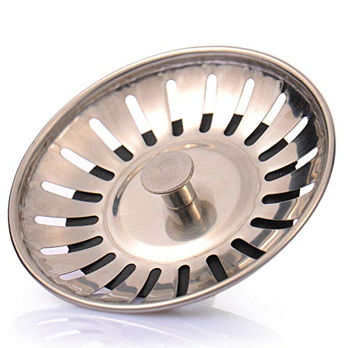 TOOLSTAR Sink Strainer, 82MM Stainless Steel Kitchen Sink Strainer Plug Prevent Blocked Drains & Unwanted Smells in The Kitchen