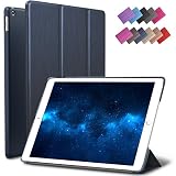 New iPad 9.7-inch 2018 2017 Case, ROARTZ Metallic Navy Blue Slim-Fit Smart Rubber Folio Case Hard Cover Light-Weight Wake Sleep for Apple iPad 5th 6th Generation Retina Model A1893 A1954 A1822 A1823