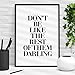 Don't Be Like the Rest of Them Darling Coco Chanel Quote Typography Poster Wall Decor Motivational Print Inspirational Poster Home Decor