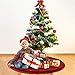 Aitsite Christmas Tree Skirt 48 Inch Rustic Knitted Xmas Tree Skirt for Christmas Decorations Indoor Outdoor (Red)
