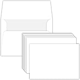 50 Heavyweight Blank White Note Cards and Envelopes, Customized and Personalized Your Own Holiday Greetings, Invitations, Thank You Cards, Postcards, Announcements, 4.5" x 6" (NOT A Fold Over Card)