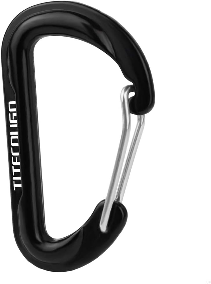 TITECOUGO 6cm D Shape Carabiner Clip Hook D-Ring Key Chain Nonlocking Durable Keychain Mini