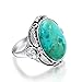 Bling Jewelry Oval Natural Compressed Turquoise 925 Silver Flower Ring
