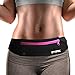 PYFK Running Belt Waist Pack - Adjustable Fanny Pouch for Runners Hands Free Workout - iPhone 13/14 Plus Hiking Gear Marathon for Men and Women (Black(Rose))