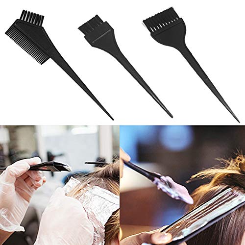 21 Packs Hair Dye Coloring Kit, Sonku Dye Brush Comb Mixing Bowl Ear Caps Shower Cap Disposable Gloves Apron Sectioning Clips and Hairbands for DIY Salon Hair Dye Tool