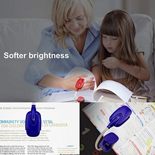 HONWELL Book Light Clip on Reading Light 3 Pack Portable LED Light with 360° Flexible and 2 Brightness Book Light for Reader Kids