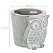 Handmade Gray Unglazed Cement Owl Succulent Planter/Mini Bud Flower & Herb Pot