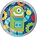 Party Robots Birthday Party Supplies Pack for 16 Guests: Straws, Dessert Plates, Beverage Napkins, Table Cover, and Cups