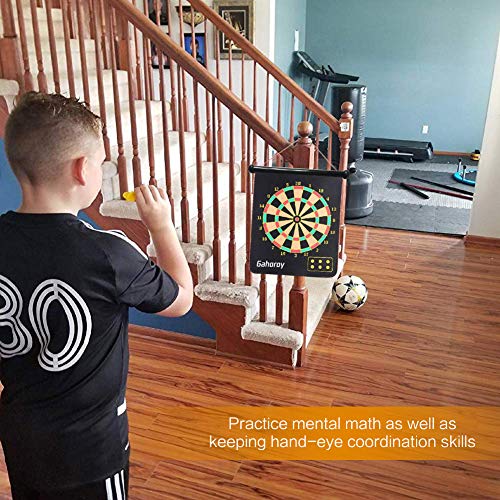 Gahoroy Magnetic Dart Board for Kids, Indoor Outdoor Board Games Set, Kids Toys Gift for Boys Girls Age 5 6 7 8 9 10 11 12 13 14 15 16 Years Old (Black, 15")