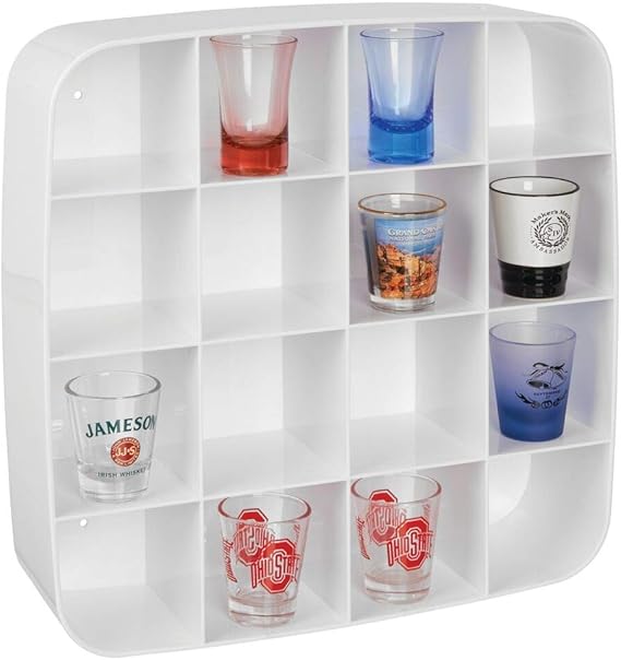 mDesign Wall Display Shelf Plastic Wall Shelf with 16 Display