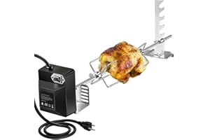 hzexun Universal Heavy Duty BBQ Rotisserie Kit for Grills,4W 110V Rotisserie Grills Kit Electric Motor for Gas Grills Home Outdoors