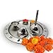 IndiaBigShop Handcraft Stainless Steel Pooja Thali for Traditional Religious and spiritual Use and also for Ethnic festival for Multipurpose 9.5 Inch