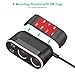 Te-Rich 96W 2-Socket Car Plug Splitter Cigarette Lighter Power Adapter 12V/24V DC Outlet Extender 5.4A (Quick Charge 3.0 + 2.4A) Dual USB Charger for iPhones, Samsung Galaxy and More