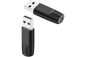 QIANRENON USB to PS2 Mouse Keyboard Adapter USB A Male to PS/2 Female Connector Type A Plug to PS2 Socket Converter, Not Supp