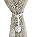 Baihoo Set of 2 Cotton Rope Monkey Fist Knot Tie-Backs, Drape Holdbacks, Curtain Tiebacks, White