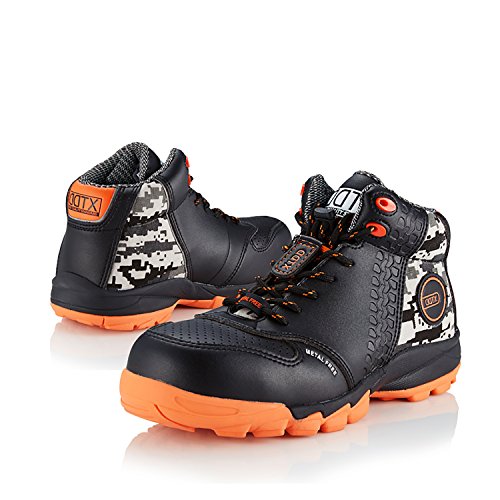 DDTX Men's Composite Toe Work Boots Slip Resistant Ankle High Safety Shoes Black (12)