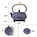 Cast Iron Teapot Stovetop 34 Oz Japanese Style Testubin Tea Kettle Tea Pot with Stainless Steel Infuser Enamel Interior (Blue Floral,1000 ml,Large)