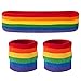 Suddora Striped Sweatband Set - (1 Headband and 2 Wristbands) Cotton for Sports & More.