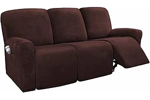 LightInTheBox Couch Cover Recliner Chair for 3 Seats Sectional Sofa Cover with Elastic Velvet Sofa Slipcovers Cushion Couch C