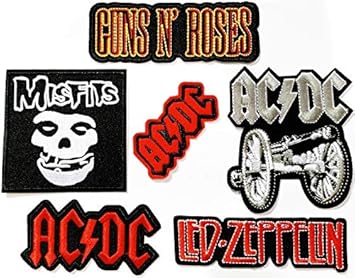 Set Band Patch Of Iron On Patches 20 Guns N Roses Rock Band Patch 3 Pieces Of Ac Dc Acdc Patch Led Zeppelin Patch Misfits Patch Heavy Metal By Bossbee Amazon In Toys Games