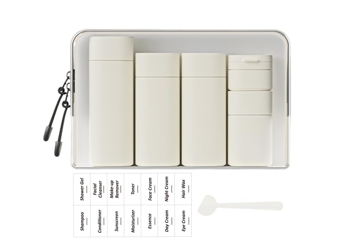 Photo 1 of Sprigold 5 Pack Brief and Fashion Travel Bottles TSA Approved, BPA Free Travel Size Travel Containers Refillable Squeeze Bottles for Cosmetic Shampoo Cream Conditioner Lotion Soap… (Nordic white)